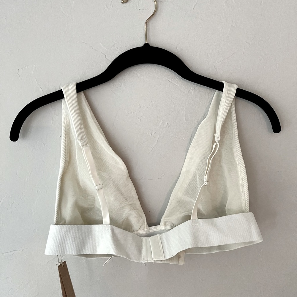 🤍SKIMS COTTON RIB PLUNGE BRALETTE IN BONE S M XL 4X - Picture 6 of 6